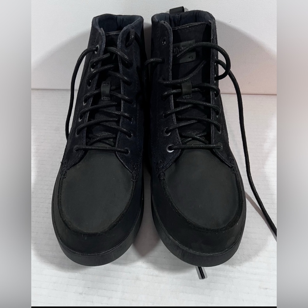 Olukai Men's Nalukai Kapa Boot Lava Rock Black Canvas Chukka Ankle Mid Size 8.5